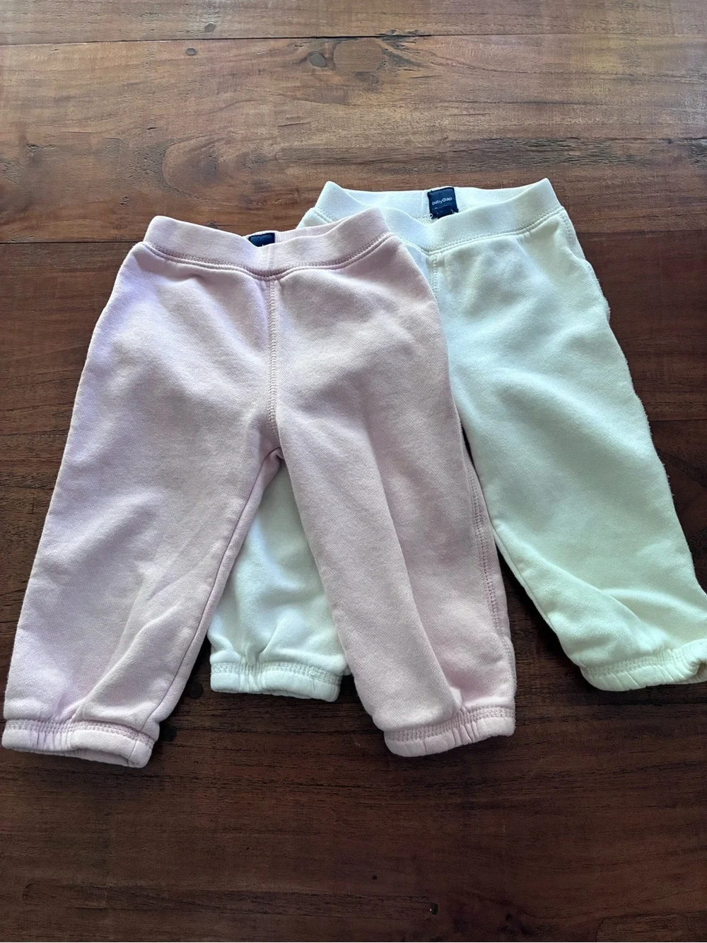 Baby Gap Sweatpants Bundle Bear Appliqué Baby Pants Pink & Cream 12-18 mo/EU 80